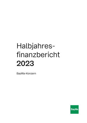 Miniature BayWa
 Rapport semestriel 2023-h1