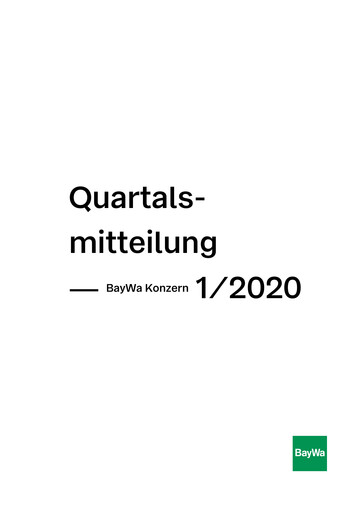 Miniature BayWa
 Rapport trimestriel 2020-q1