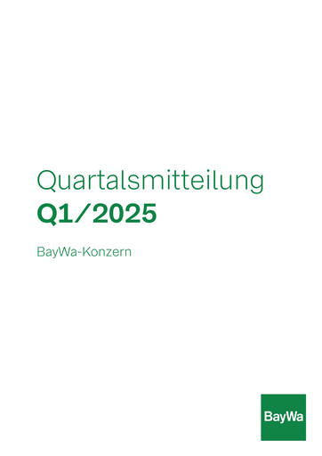 Miniature BayWa
 Rapport trimestriel 2025-q1
