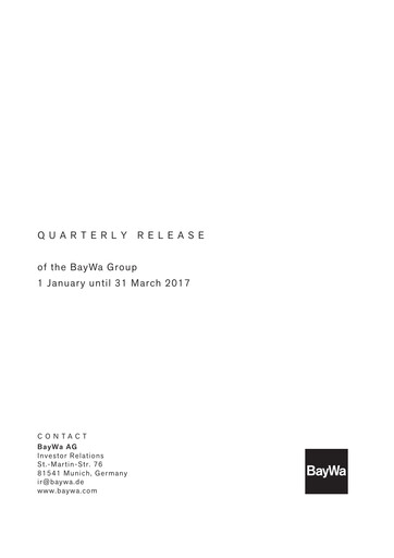 Vorschaubild BayWa
 Quartalsbericht 2017-q1