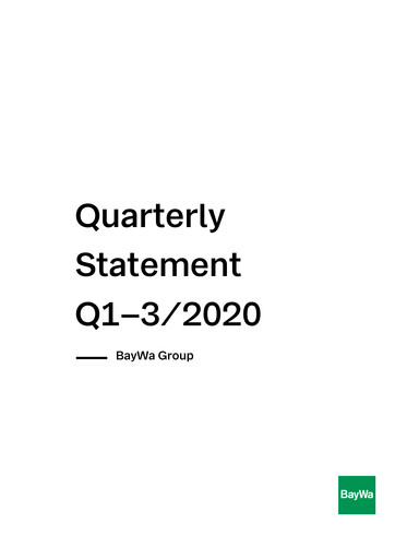 Miniature BayWa
 Rapport trimestriel 2020-q3