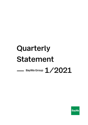 Miniature BayWa
 Rapport trimestriel 2021-q1
