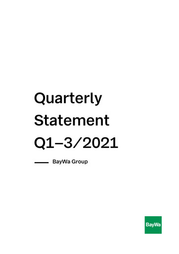 Miniature BayWa
 Rapport trimestriel 2021-q3