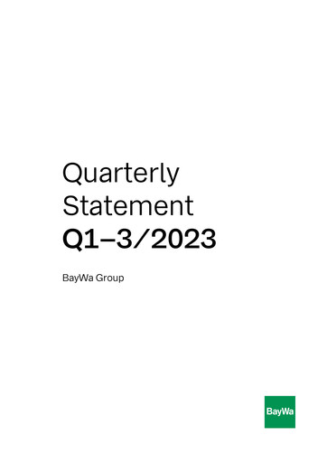 Miniature BayWa
 Rapport trimestriel 2023-q3