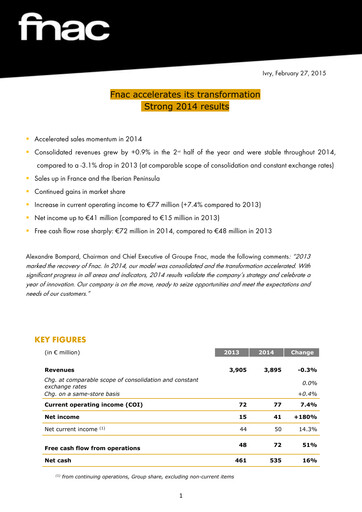Thumbnail Fnac Darty Financial Report 2014