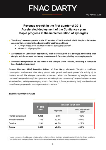 Thumbnail Fnac Darty Quarterly Report 2018-q1