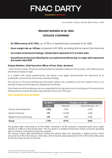 Thumbnail Fnac Darty Quarterly Report 2024-q1