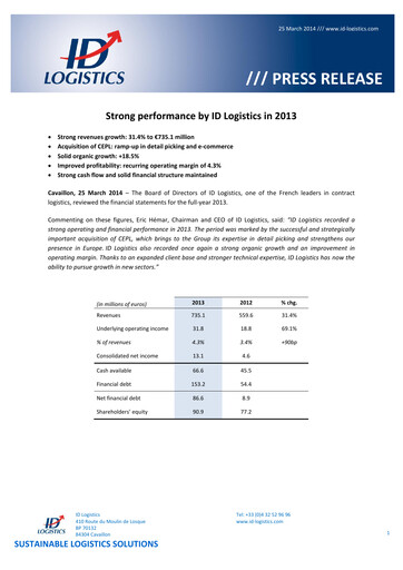 Thumbnail ID Logistics Group Financial Report 2013