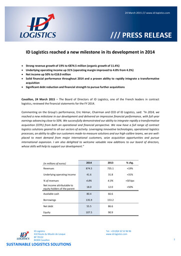 Thumbnail ID Logistics Group Financial Report 2014