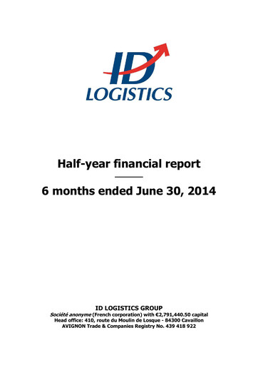 Miniature ID Logistics Group Rapport semestriel 2014-h1