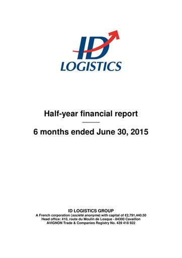 Miniature ID Logistics Group Rapport semestriel 2015-h1