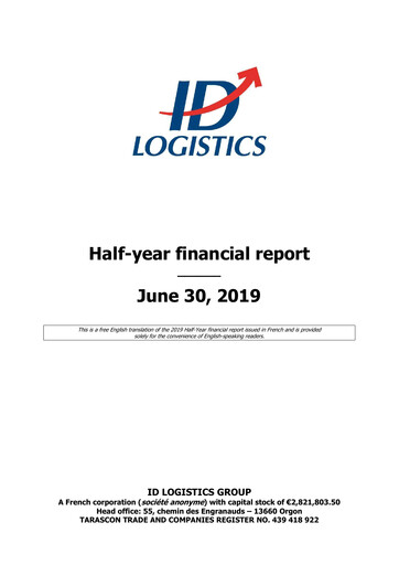 Miniature ID Logistics Group Rapport semestriel 2019-h1
