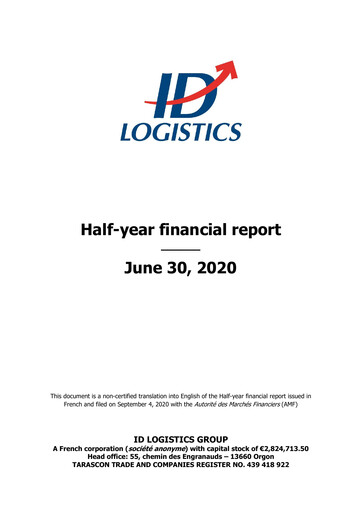 Miniature ID Logistics Group Rapport semestriel 2020-h1