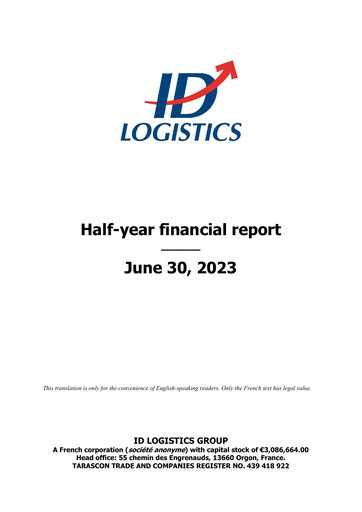 Miniature ID Logistics Group Rapport semestriel 2023-h1