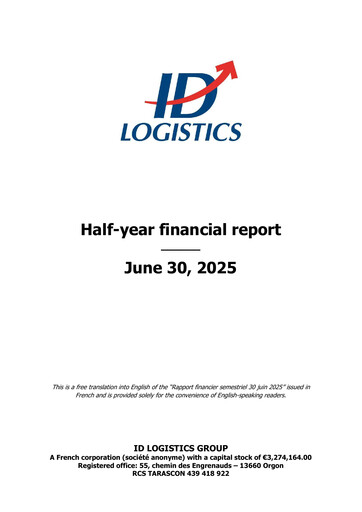 Miniature ID Logistics Group Rapport semestriel 2025-h1