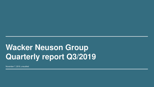 Thumbnail Wacker Neuson
 Quarterly Report 2019-q3