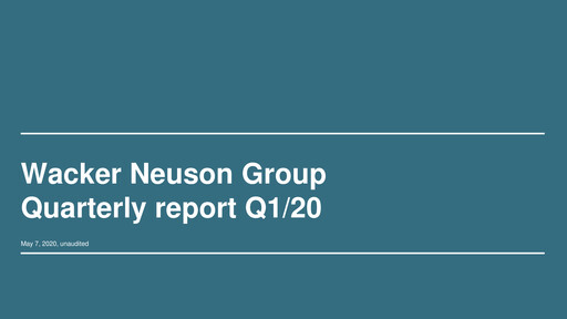 Thumbnail Wacker Neuson
 Quarterly Report 2020-q1