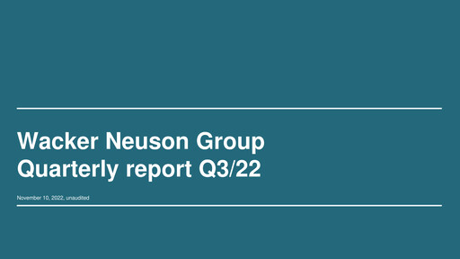 Thumbnail Wacker Neuson
 Quarterly Report 2022-q3