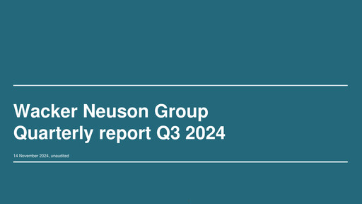 Thumbnail Wacker Neuson
 Quarterly Report 2024-q3