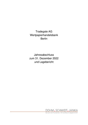 Thumbnail Tradegate Exchange
 Financial Statement 2022