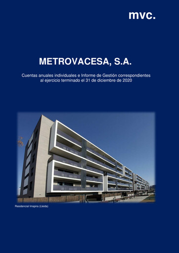Miniature Metrovacesa Bilan financier 2020