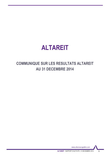 Thumbnail Altareit Annual Report 2014