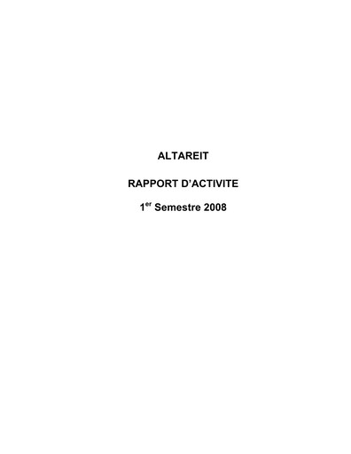 Thumbnail Altareit Half-year Report 2008-h1