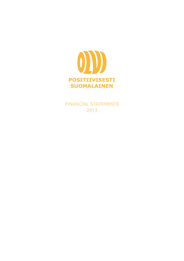 Thumbnail Olvi plc Financial Statement 2013