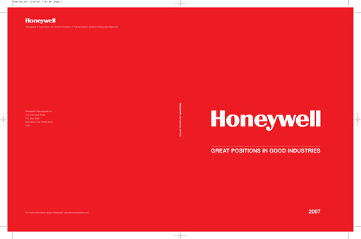 Thumbnail Honeywell Annual Report 2007