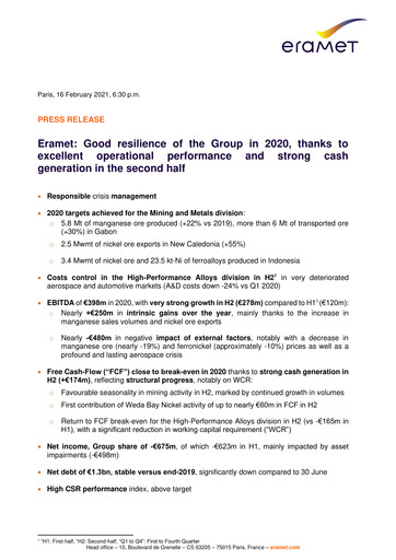 Thumbnail Eramet Financial Report 2020