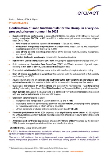 Thumbnail Eramet Financial Report 2023