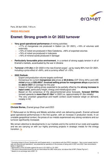 Thumbnail Eramet Quarterly Report 2022-q1