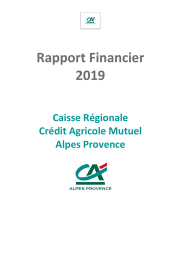 Miniature Caisse Régionale de Crédit Agricole Mutuel Alpes Provence Rapport financier 2019