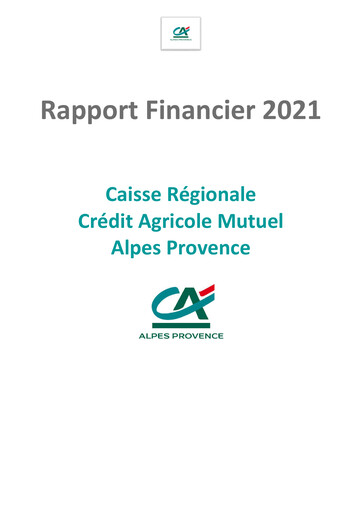 Miniature Caisse Régionale de Crédit Agricole Mutuel Alpes Provence Rapport financier 2021