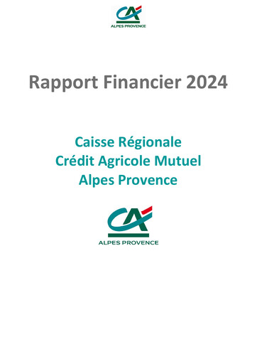 Miniature Caisse Régionale de Crédit Agricole Mutuel Alpes Provence Rapport financier 2024