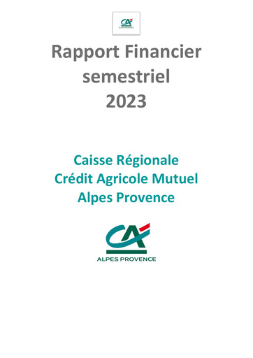 Thumbnail Caisse Régionale de Crédit Agricole Mutuel Alpes Provence Half-year Report 2023-h1