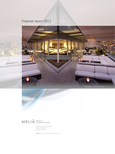 Thumbnail Meliá Hotels International Financial Report 2012