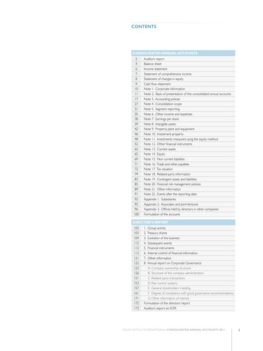 Thumbnail Meliá Hotels International Financial Statement 2011