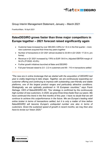 Miniature flatexDEGIRO AG Rapport trimestriel 2021-q1