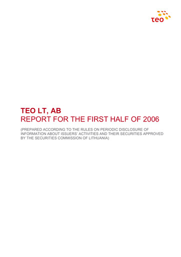 Thumbnail Telia Lietuva Half-year Report 2006-h1