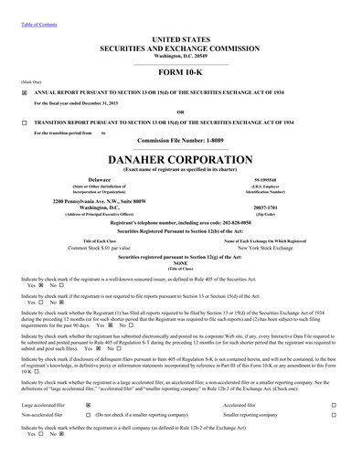 Thumbnail Danaher Annual Report 2013