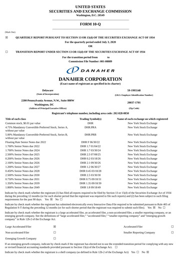 Vorschaubild Danaher Quartalsbericht 2020-q2