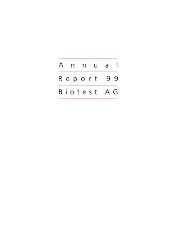 Thumbnail Biotest
 Annual Report 1999
