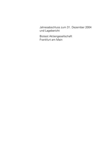 Thumbnail Biotest
 Financial Statement 2004