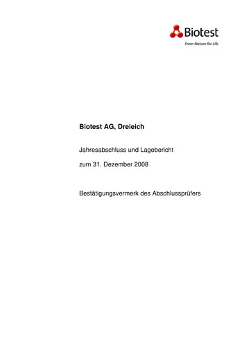Thumbnail Biotest
 Financial Statement 2008