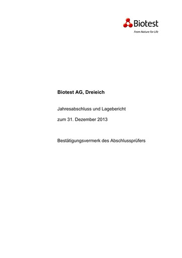 Thumbnail Biotest
 Financial Statement 2013