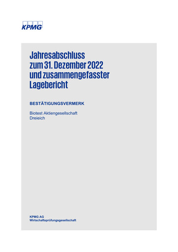 Thumbnail Biotest
 Financial Statement 2022