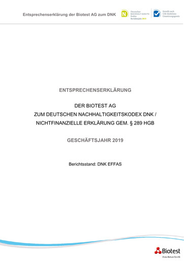 Miniature Biotest
 Rapport de durabilité 2019