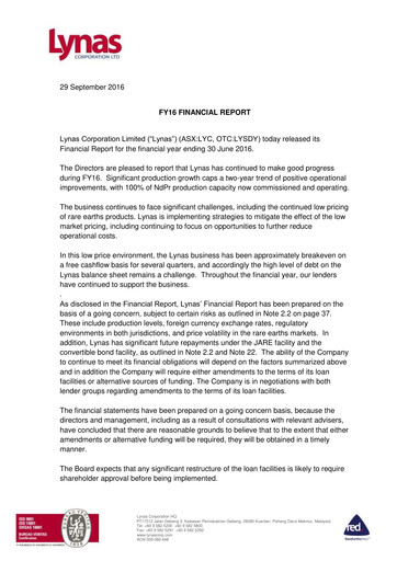 Thumbnail Lynas Financial Report fy2016