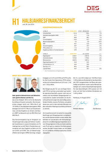Thumbnail Deutsche EuroShop Half-year Report 2016-h1